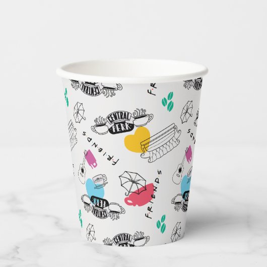 FRIENDS™ | Pictogrampatroon Papieren Bekers (Voorkant)