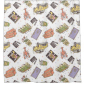 FRIENDS™ | Pictogrampatroon Polka Dot Douchegordijn (Voorkant)