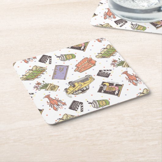 FRIENDS™ | Pictogrampatroon Polka Dot Kartonnen Onderzetters (Schuin)