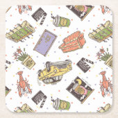 FRIENDS™ | Pictogrampatroon Polka Dot Kartonnen Onderzetters (Voorkant)