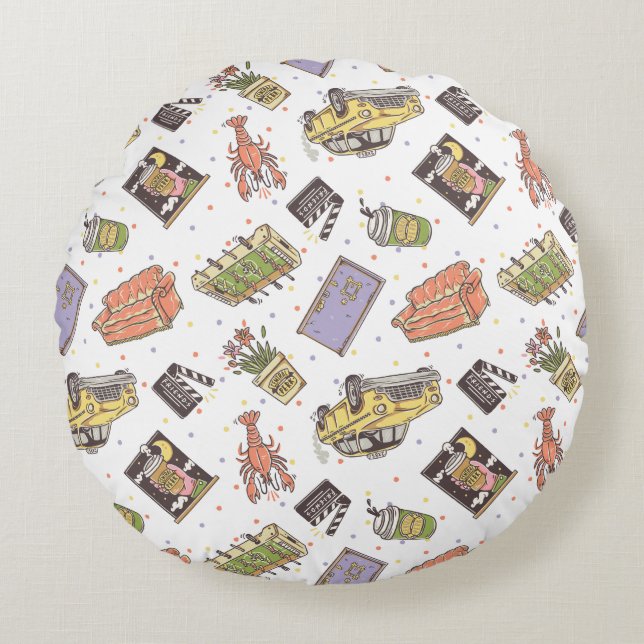 FRIENDS™ | Pictogrampatroon Polka Dot Rond Kussen (Voorkant)