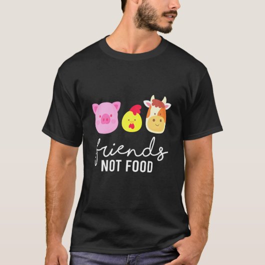 Friends Pig Chicken Koe Not Food Bio Vegetables Ve T-shirt (Voorkant)