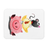 Friends Piggy Chick en Mouse Magnet Fun Magneet (Horizontaal)