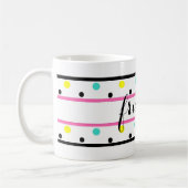 Friends Pink Blue Yellow Polka Dots Koffiemok (Links)