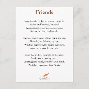 Friends Poem Briefkaart