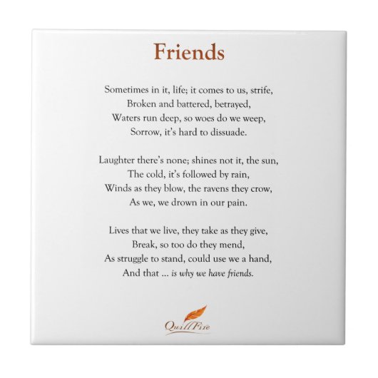 Friends Poem Tegeltje (Voorkant)