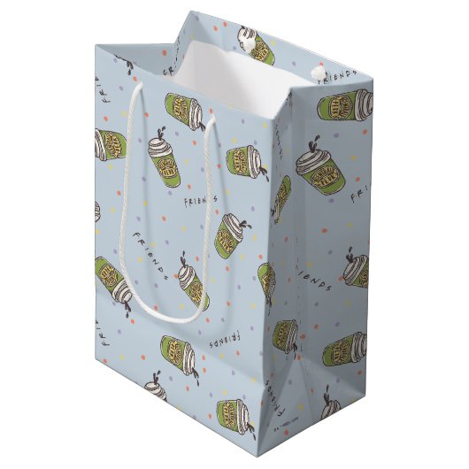 FRIENDS™ | Polka Dot Central Perk Pattern Medium Cadeauzakje (Voorkant Gekanteld)