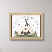 Friends Primitive Country Sheep & Crow Canvas Afdruk (Voorkant)