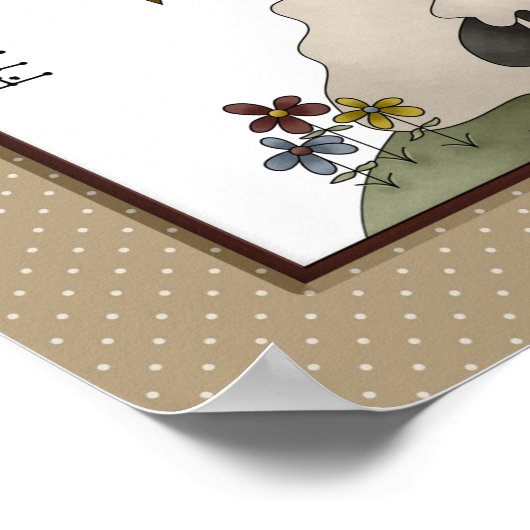 Friends Primitive Country Sheep & Crow Poster (Hoek)