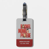 FRIENDS™ | Rachel, Monica & Phoebe Bagagelabel (Achterkant verticaal)