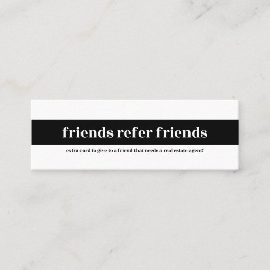"Friends Refer Friends"-minikaart Mini Visitekaartje (Voorkant)