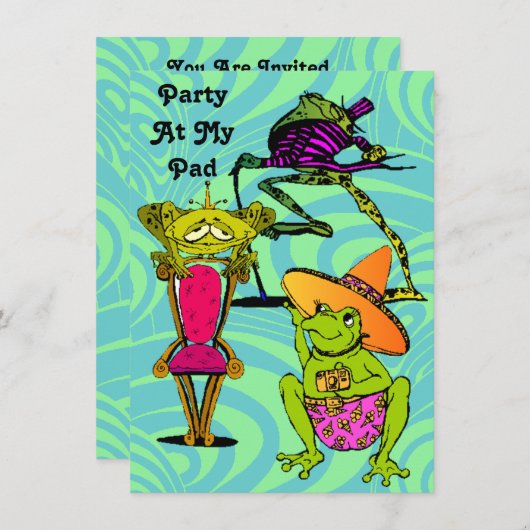 Friends Reunion Party in My Pad Frog Kaart (Voorkant / Achterkant)