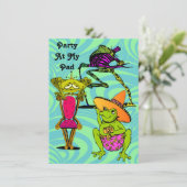 Friends Reunion Party in My Pad Frog Kaart (Staand voorkant)