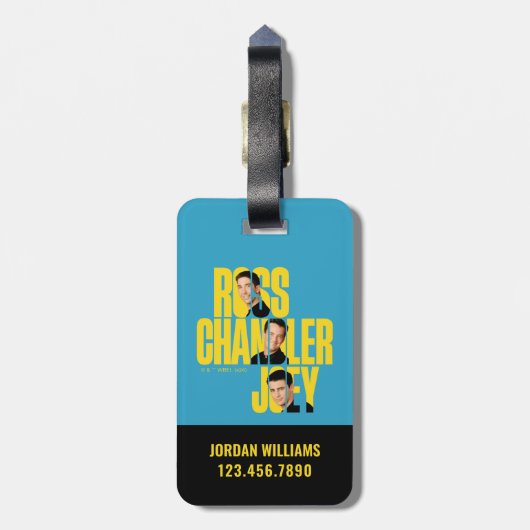 FRIENDS™ | Ross, Chandler en Joey Bagagelabel (Achterkant verticaal)