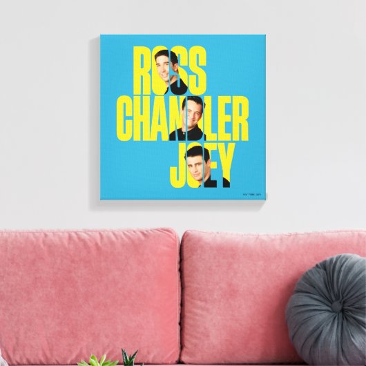 FRIENDS™ | Ross, Chandler en Joey Canvas Afdruk (Insitu (Woonkamer))