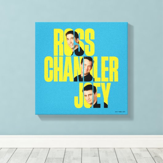 FRIENDS™ | Ross, Chandler en Joey Canvas Afdruk (Insitu (Houten vloer))