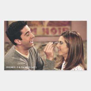 FRIENDS™   Ross doet Rachel's Makeup Rechthoekige Sticker