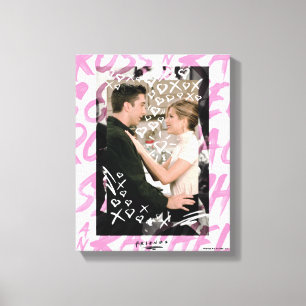 FRIENDS™   Ross en Rachel Doodled Hearts Canvas Afdruk