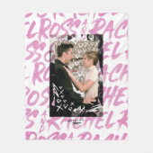 FRIENDS™ | Ross en Rachel Doodled Hearts Fleece Deken (Voorkant)