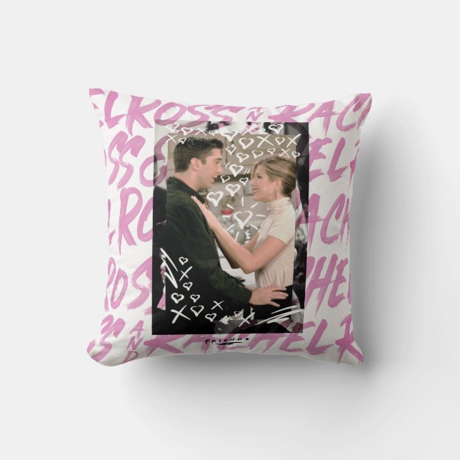 FRIENDS™ | Ross en Rachel Doodled Hearts Kussen (Voorkant)