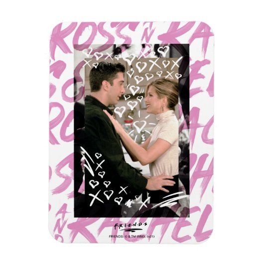 FRIENDS™ | Ross en Rachel Doodled Hearts Magneet (Verticaal)