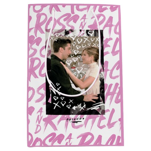 FRIENDS™ | Ross en Rachel Doodled Hearts Medium Cadeauzakje (Voorkant)