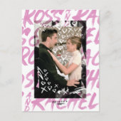 FRIENDS™ | Ross en Rachel Doodled Hearts Uitnodiging Briefkaart (Voorkant)