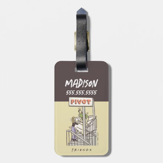 FRIENDS™ | Ross en Rachel PIVOT Bagagelabel (Achterkant verticaal)