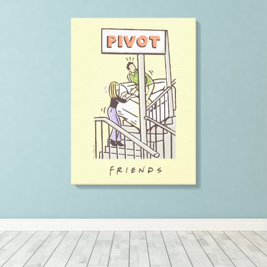 FRIENDS™ | Ross en Rachel PIVOT Canvas Afdruk (Insitu (Houten vloer))