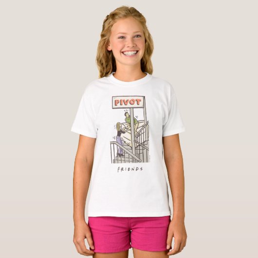 FRIENDS™ | Ross en Rachel PIVOT T-shirt (Voorkant volledig)