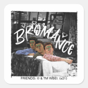 FRIENDS™   Ross, Joey en Chandler Bromance Vierkante Sticker