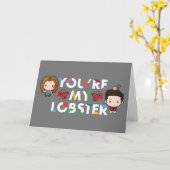 FRIENDS™ | Ross & Rachel Kreeft Chibi Kaart (Gele Bloem)