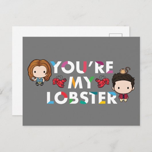 FRIENDS™ | Ross & Rachel Lobster Chibi Uitnodiging Briefkaart (Voorkant / Achterkant)