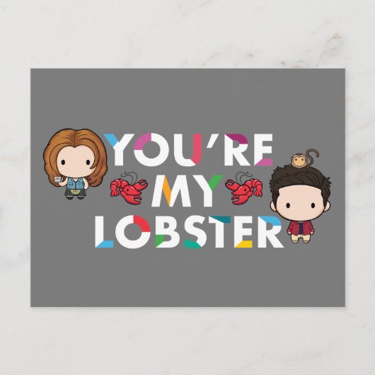 FRIENDS™ | Ross & Rachel Lobster Chibi Uitnodiging Briefkaart (Voorkant)