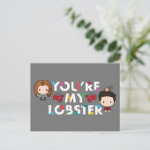 FRIENDS™ | Ross & Rachel Lobster Chibi Uitnodiging Briefkaart (Staand voorkant)