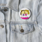 Friends roze prinses ronde button 5,7 cm (In situ)