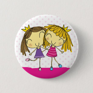Friends roze prinses ronde button 5,7 cm