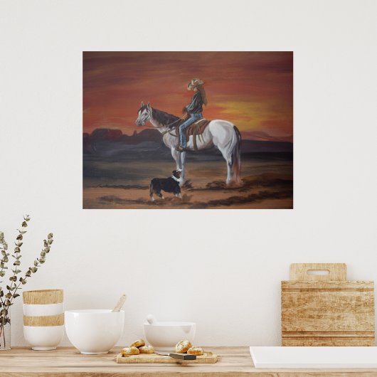 Friends Sharing a Sunset Poster (Keuken)