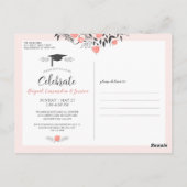 Friends Siblings Graduation Party Blush Floral Briefkaart (Achterkant)