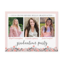 Friends Siblings Graduation Party Blush Floral