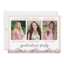 Friends Siblings Graduation Party Blush Floral