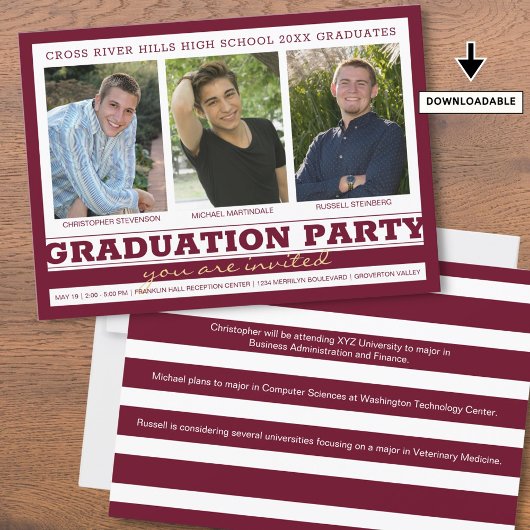 Friends Siblings Graduation Party Maroon 3 Foto Kaart