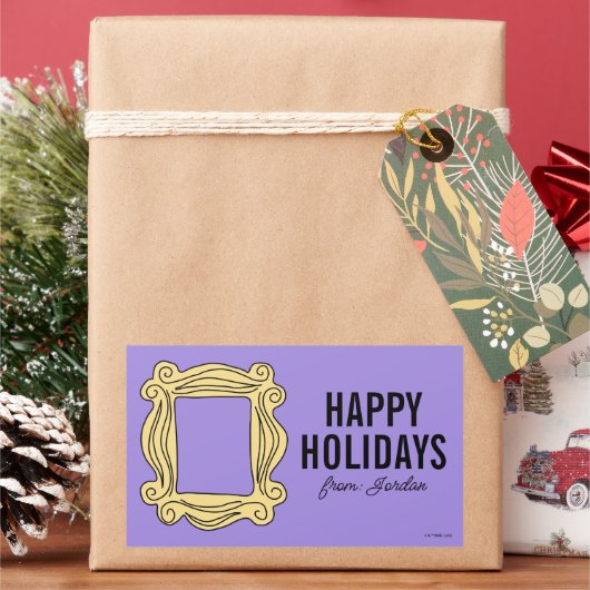FRIENDS™ | Spionnetje Frame | Kerstcadeau-etiket Rechthoekige Sticker (Feestdagen)