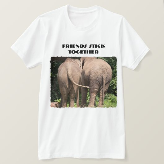 Friends Stick Together Elephants Tee Shirt (Design voorkant)