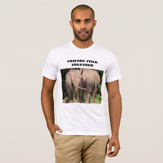Friends Stick Together Elephants Tee Shirt (Voorkant volledig)