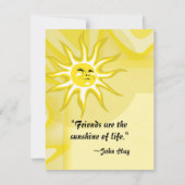Friends Sunshine Quote Custom Wenskaart Kaart (Voorkant)