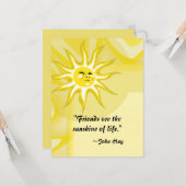 Friends Sunshine Quote Custom Wenskaart Kaart (Voorkant / Achterkant in situ)