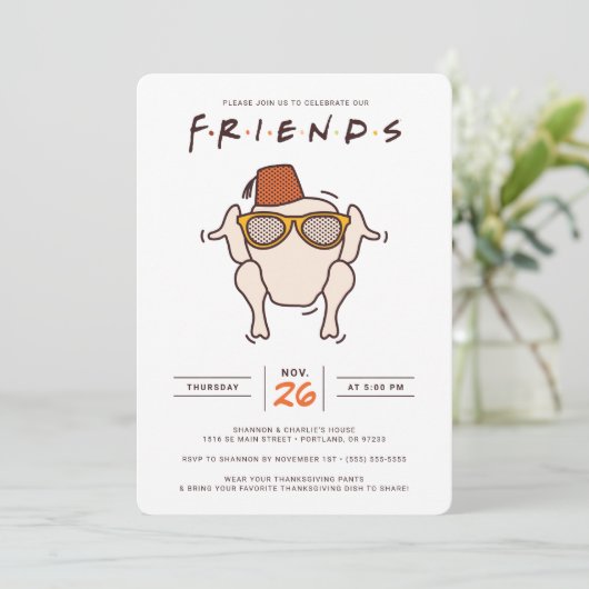 FRIENDS T.V.-reeks | Friendsgiving Party Invitati Kaart (Staand voorkant)