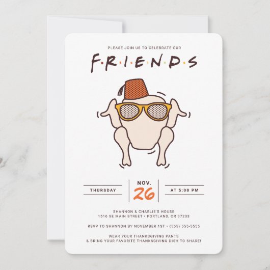 FRIENDS T.V.-reeks | Friendsgiving Party Invitati Kaart (Voorkant)