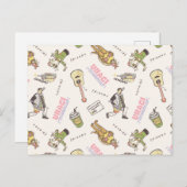 FRIENDS™ Tan Cartoon Patroon Briefkaart (Voorkant / Achterkant)